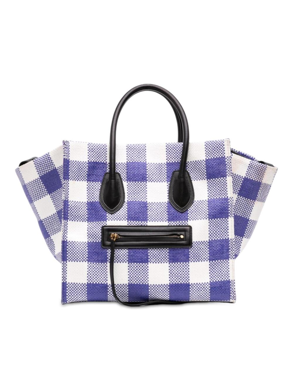 Celine Medium Gingham Raffia Luggage #342911C91B